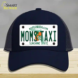 Moms Taxi Florida Novelty License Plate Hat Mesh / Navy