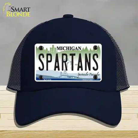 Spartans Michigan Novelty License Plate Hat Mesh / Navy