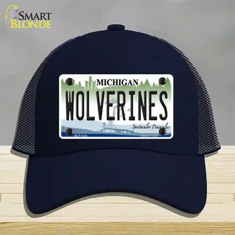 Michigan Wolverines Novelty License Plate Hat Mesh / Navy