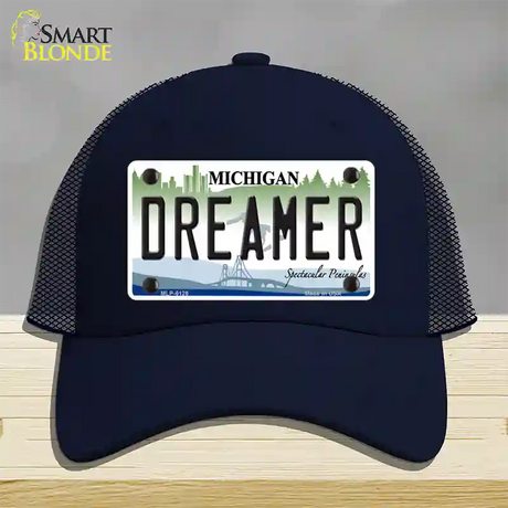 Dreamer Michigan Novelty License Plate Hat Mesh / Navy