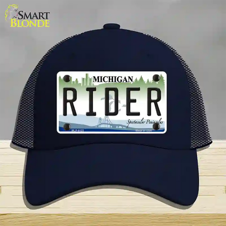 Rider Michigan Novelty License Plate Hat Mesh / Navy