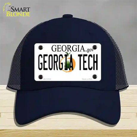 Georgia Tech Novelty License Plate Hat Mesh / Navy