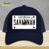 Savannah Georgia Novelty License Plate Hat Mesh / Navy