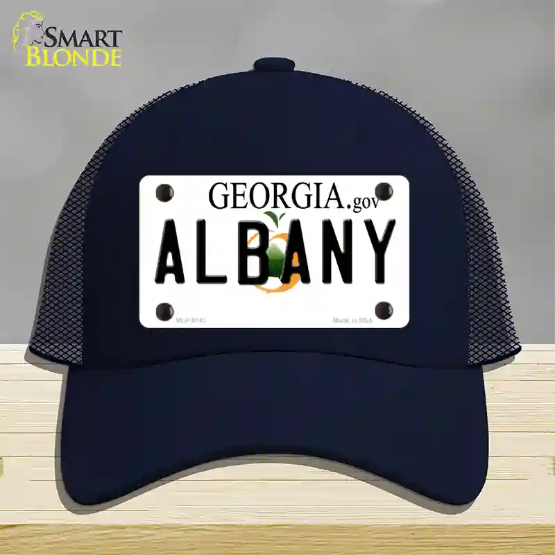 Albany Georgia Novelty License Plate Hat Mesh / Navy