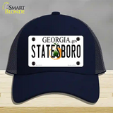 Statesboro Georgia Novelty License Plate Hat Mesh / Navy