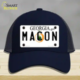 Macon Georgia Novelty License Plate Hat Mesh / Navy