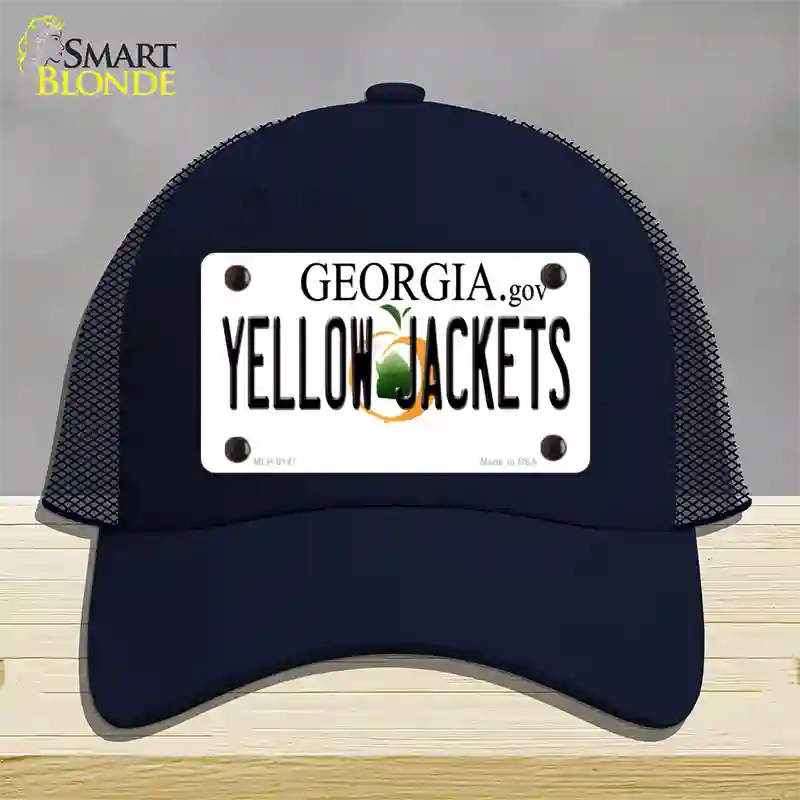 Yellow Jackets Georgia Novelty License Plate Hat Mesh / Navy