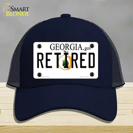 Retired Georgia Novelty License Plate Hat Mesh / Navy