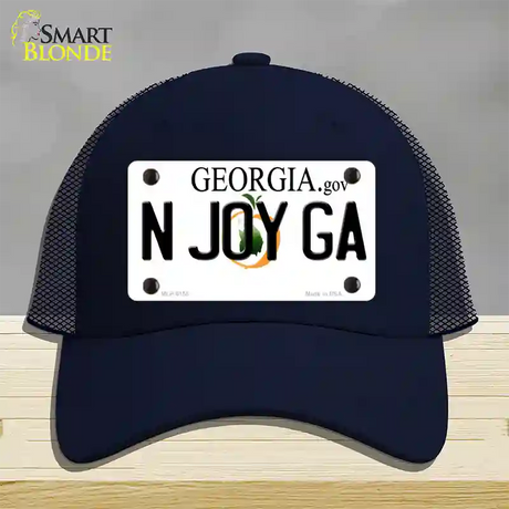 N Joy Ga Georgia Novelty License Plate Hat Mesh / Navy