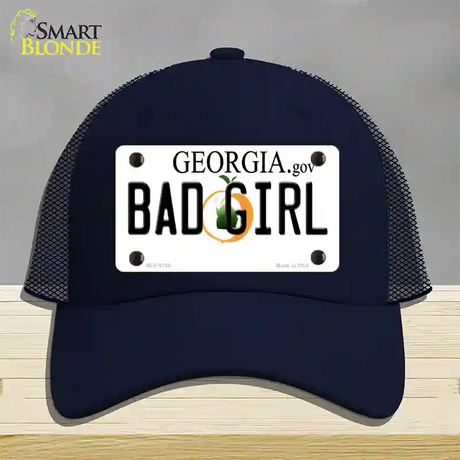 Bad Girl Georgia Novelty License Plate Hat Mesh / Navy