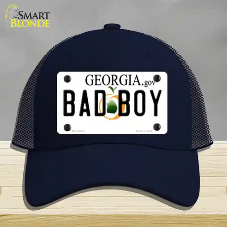 Bad Boy Georgia Novelty License Plate Hat Mesh / Navy