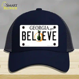 Believe Georgia Novelty License Plate Hat Mesh / Navy