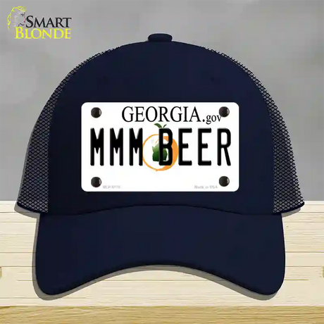 MMM Beer Georgia Novelty License Plate Hat Mesh / Navy