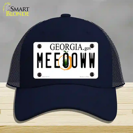 Meeooww Georgia Novelty License Plate Hat Mesh / Navy