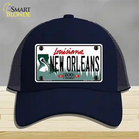 New Orleans Louisiana Novelty License Plate Hat Mesh / Navy