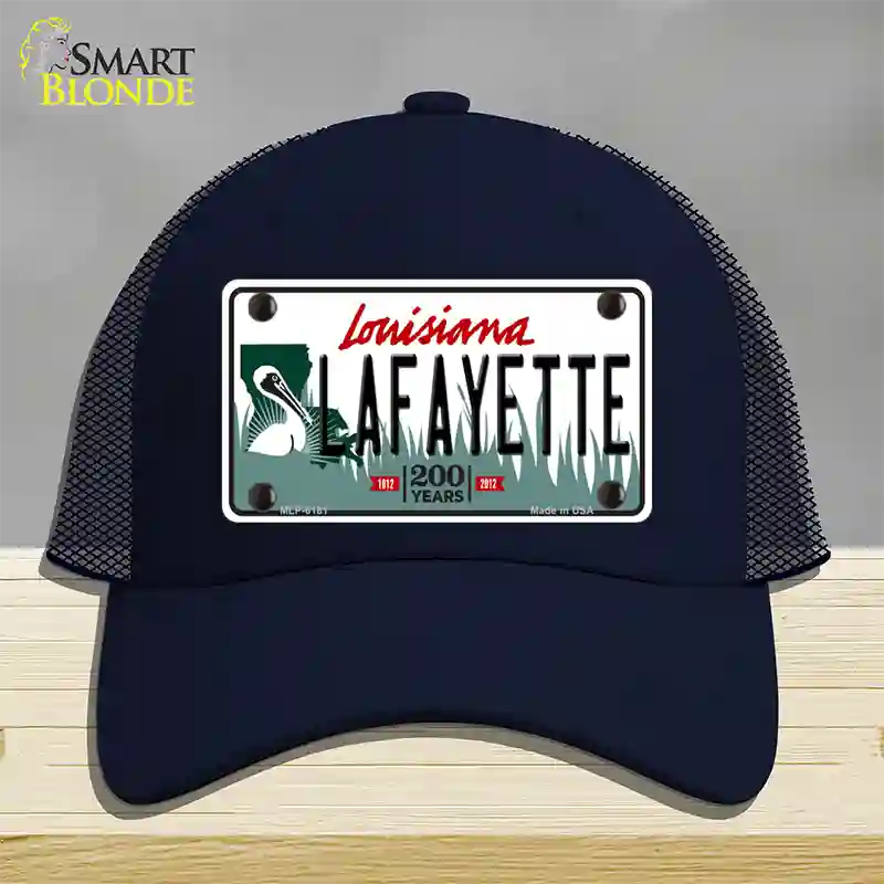 Lafayette Louisiana Novelty License Plate Hat Mesh / Navy