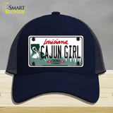 Cajun Girl Louisiana Novelty License Plate Hat Mesh / Navy