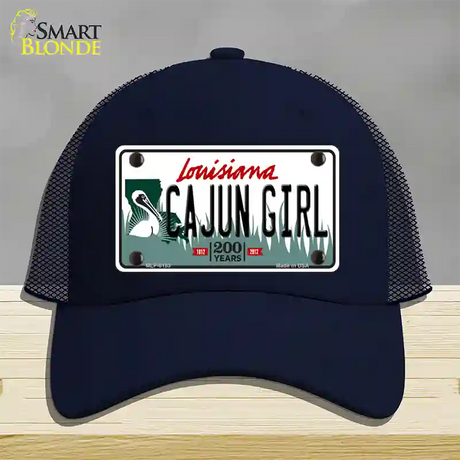 Cajun Girl Louisiana Novelty License Plate Hat Mesh / Navy