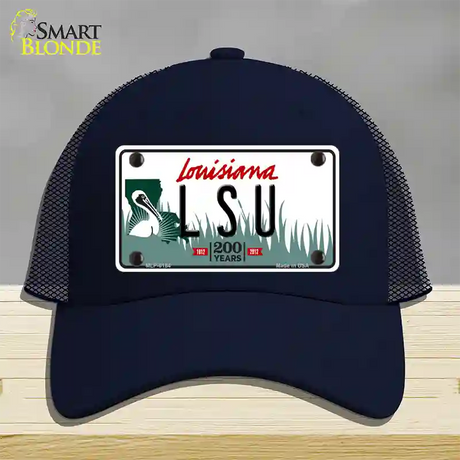 LSU Louisiana Novelty License Plate Hat Mesh / Navy