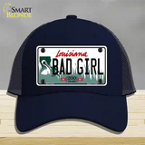 Bad Girl Louisiana Novelty License Plate Hat Mesh / Navy