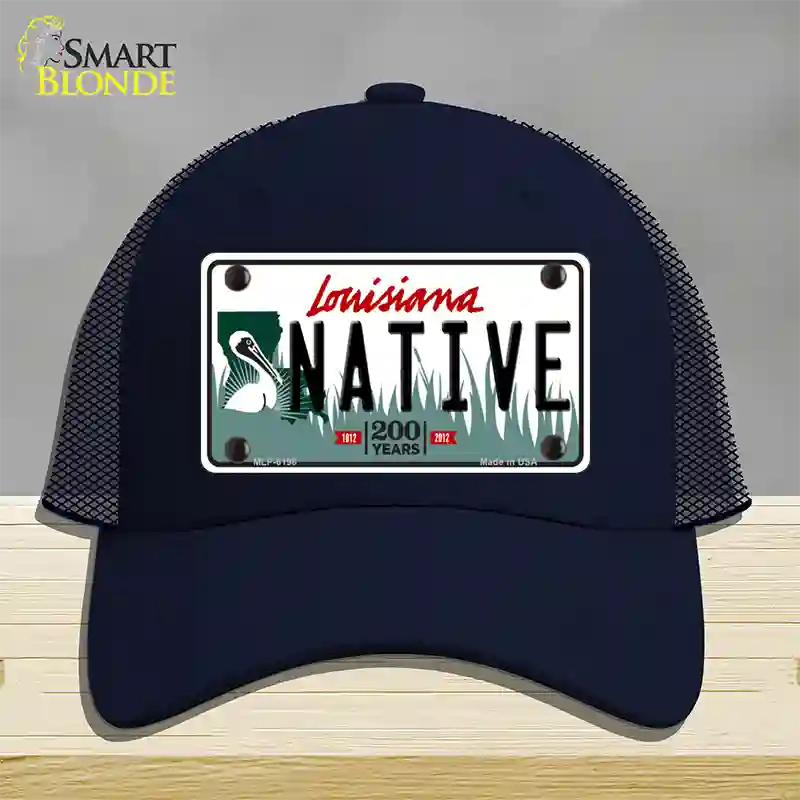 Native Louisiana Novelty License Plate Hat Mesh / Navy