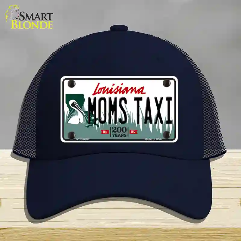 Moms Taxi Louisiana Novelty License Plate Hat Mesh / Navy