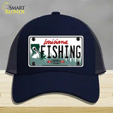 Fishing Louisiana Novelty License Plate Hat Mesh / Navy