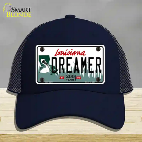 Dreamer Louisiana Novelty License Plate Hat Mesh / Navy