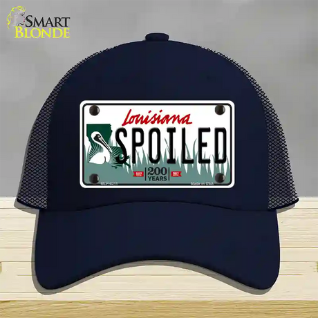 Spoiled Louisiana Novelty License Plate Hat Mesh / Navy