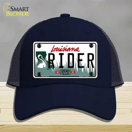 Rider Louisiana Novelty License Plate Hat Mesh / Navy