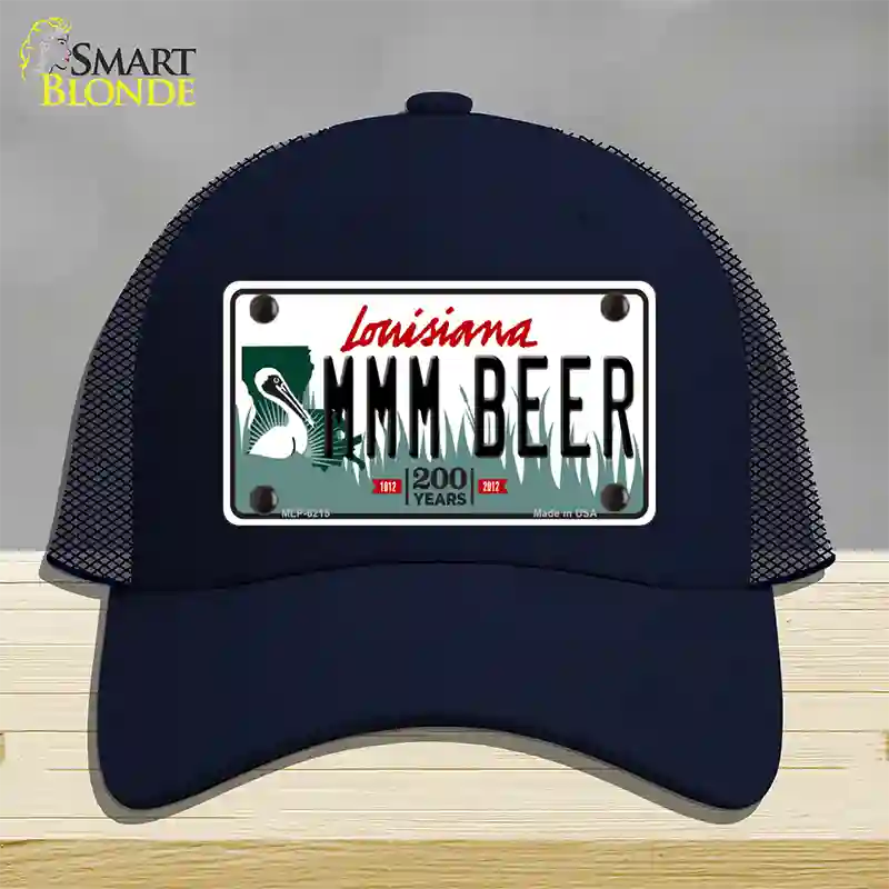 MMM Beer Louisiana Novelty License Plate Hat Mesh / Navy