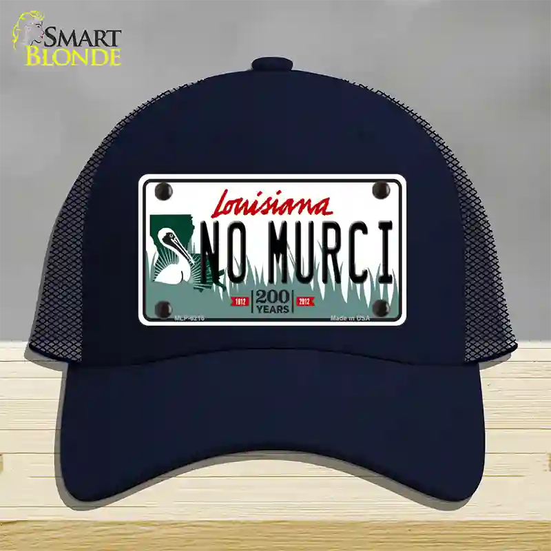 No Murci Louisiana Novelty License Plate Hat Mesh / Navy