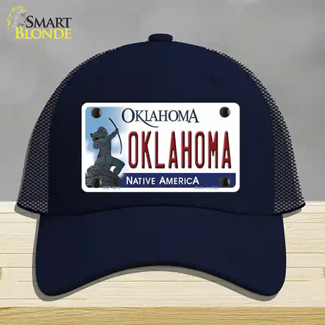 Oklahoma Novelty License Plate Hat Mesh / Navy