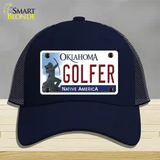 Golfer Oklahoma Novelty License Plate Hat Mesh / Navy