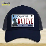 Native Oklahoma Novelty License Plate Hat Mesh / Navy