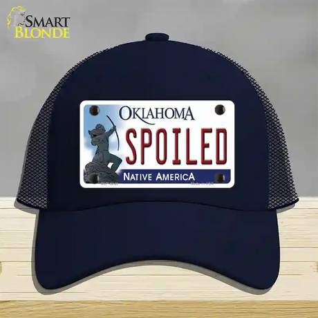 Spoiled Oklahoma Novelty License Plate Hat Mesh / Navy