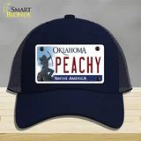 Peachy Oklahoma Novelty License Plate Hat Mesh / Navy