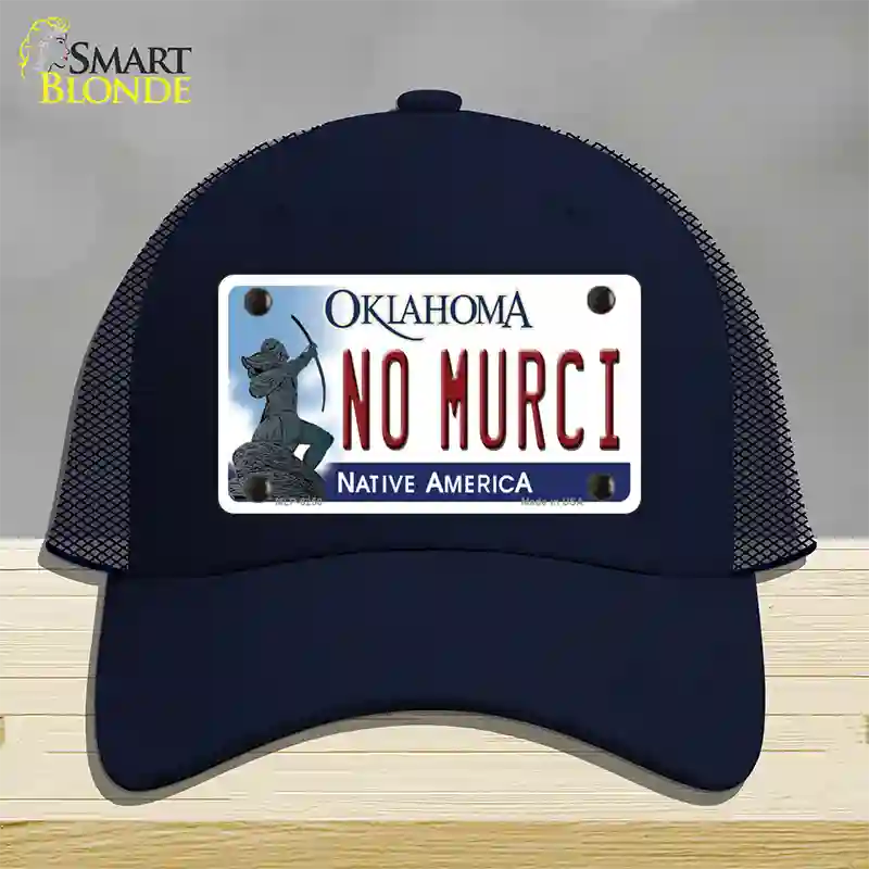 No Murci Oklahoma Novelty License Plate Hat Mesh / Navy