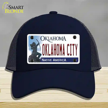 Oklahoma City Oklahoma Novelty License Plate Hat Mesh / Navy