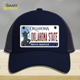 Oklahoma State Novelty License Plate Hat Mesh / Navy