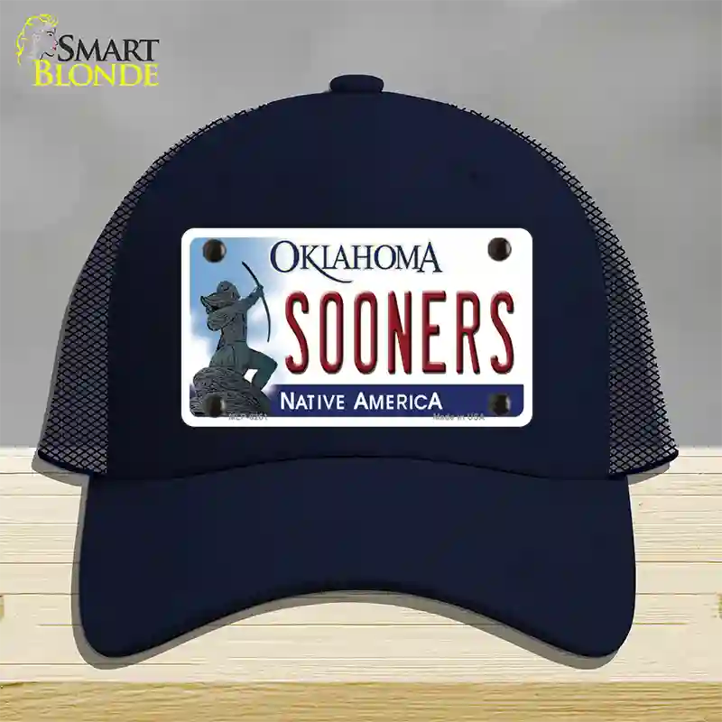 Sooners Oklahoma Novelty License Plate Hat Mesh / Navy