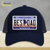 Best Dad South Carolina Novelty License Plate Hat Mesh / Navy