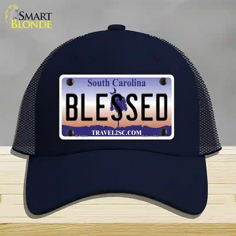 Blessed South Carolina Novelty License Plate Hat Mesh / Navy