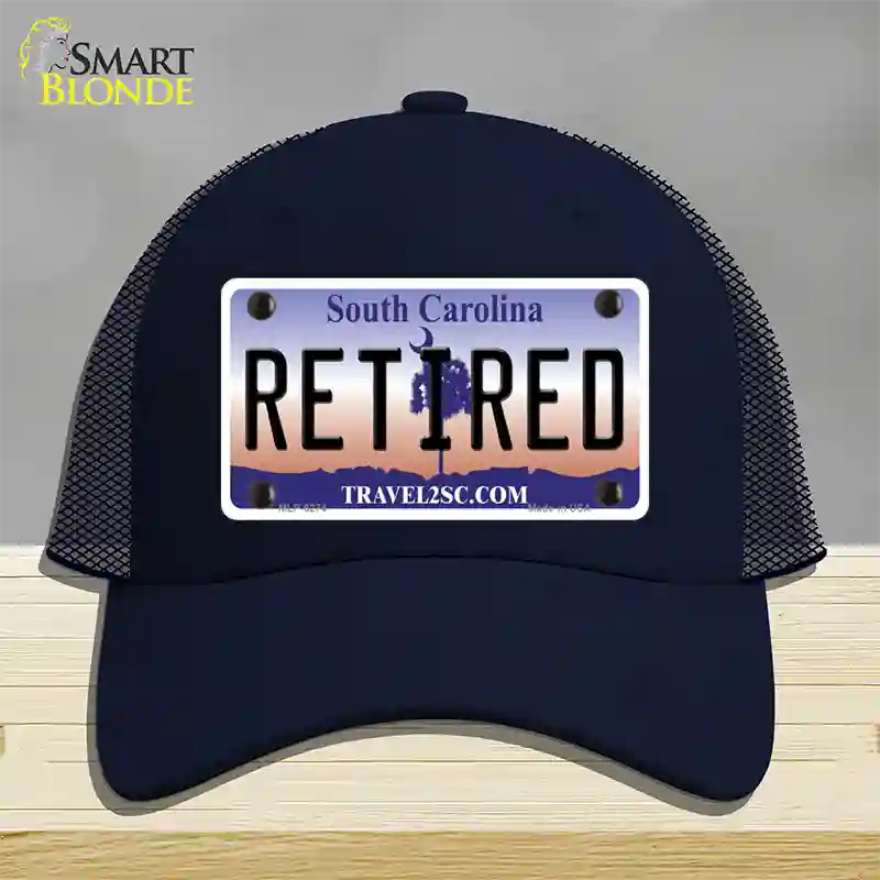 Retired South Carolina Novelty License Plate Hat Mesh / Navy