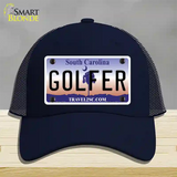 Golfer South Carolina Novelty License Plate Hat Mesh / Navy