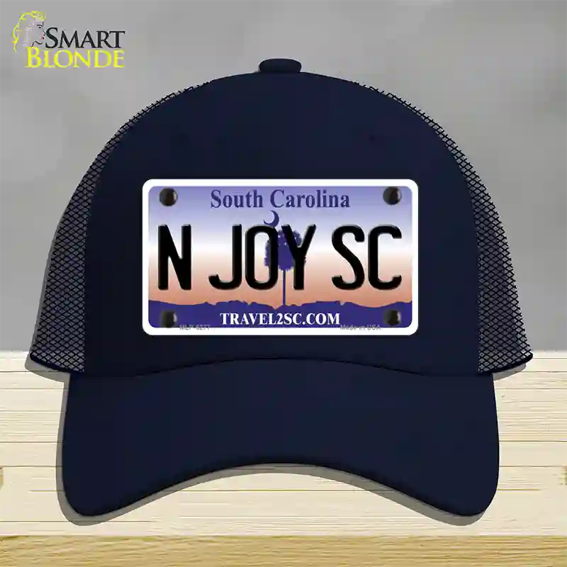 N Joy SC South Carolina Novelty License Plate Hat Mesh / Navy