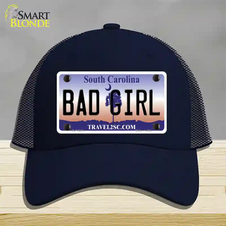 Bad Girl South Carolina Novelty License Plate Hat Mesh / Navy