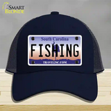 Fishing South Carolina Novelty License Plate Hat Mesh / Navy