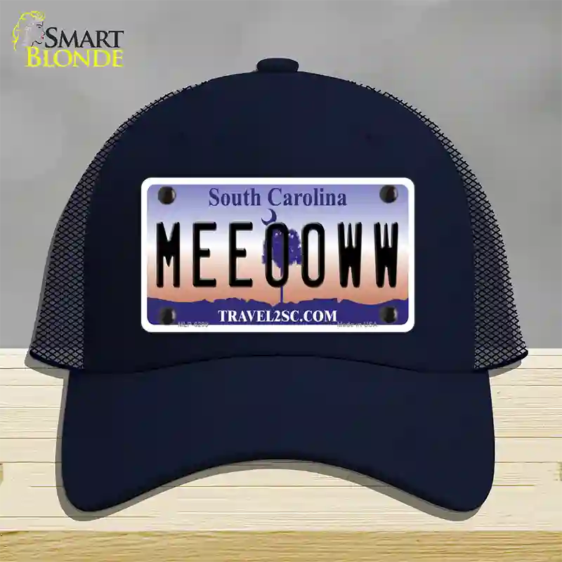 Meeooww South Carolina Novelty License Plate Hat Mesh / Navy