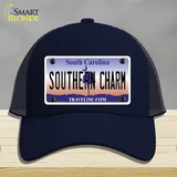 Southern Charm South Carolina Novelty License Plate Hat Mesh / Navy